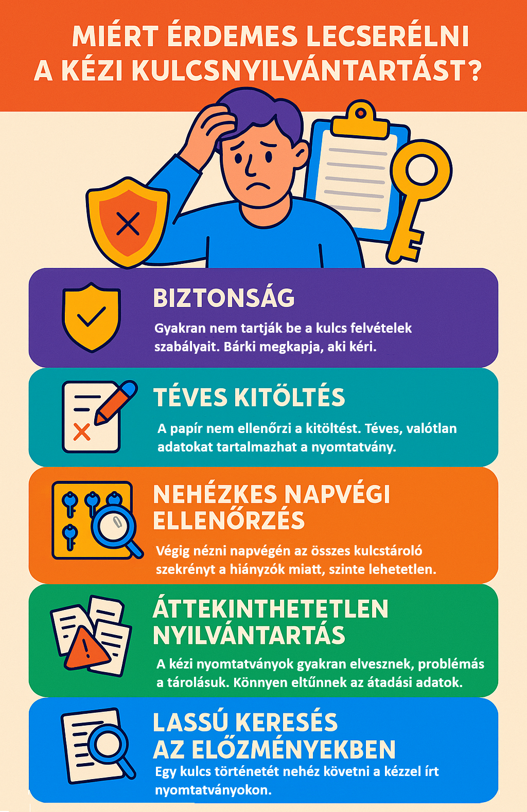 Kulcsnapló - Kézi nyilvántartás hibái